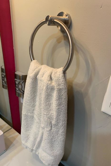 Reviewer photo of silver towel holder
