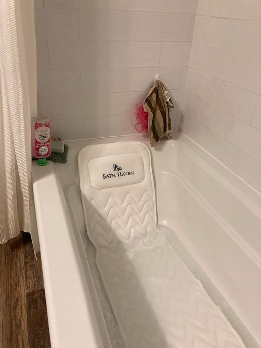 A bath pillow with the