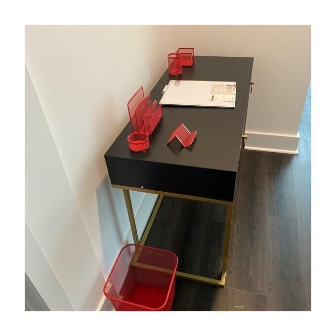 The six-piece desk organizer set placed neatly on a desk.