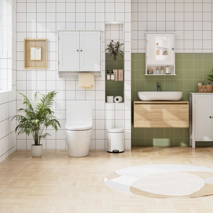 A wall-mounted cabinet that offers functional storage while bringing a rustic charm to your space.