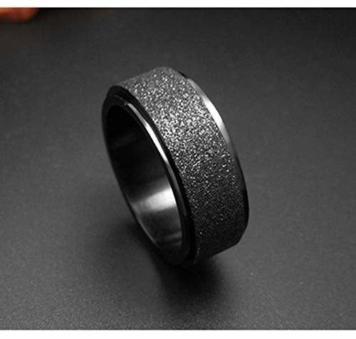 A sleek gray ring with a spinning center