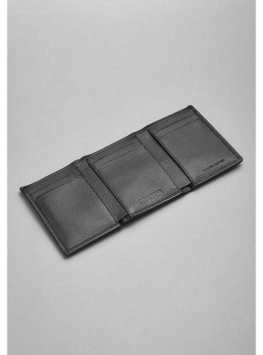 The wallet opened to reveal multiple card slots and a cash pocket