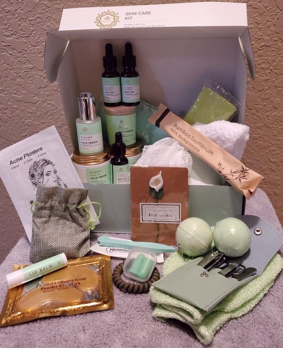 a display of the items in the at-home spa kit