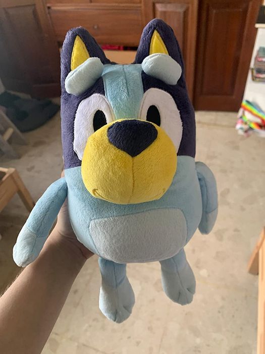 A photo from a reviewer showing the Bluey plush toy