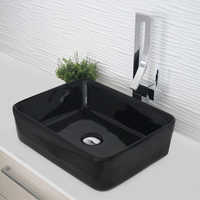 The sleek black modern sink