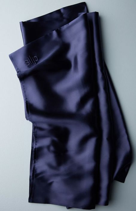 The blue silk pillowcase.
