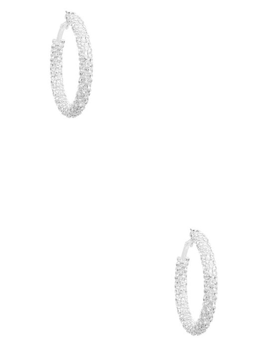 The silver hoop earrings