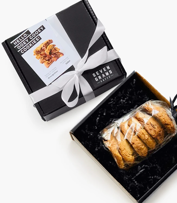 A box containing a set of cookies