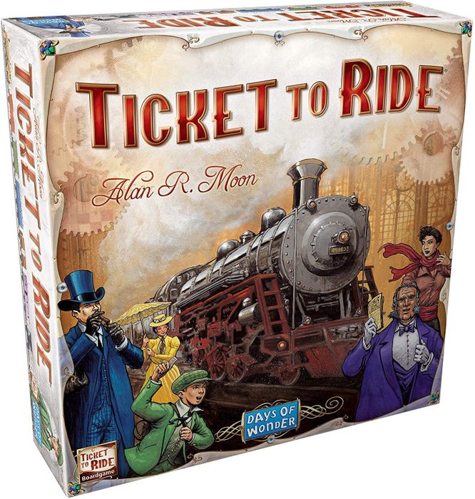 The box for the Ticket to Ride game 