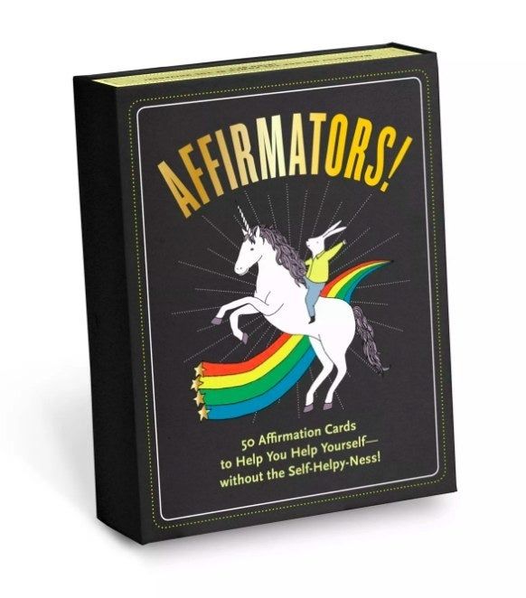The Affirmators! deck featuring a unicorn with the tagline 