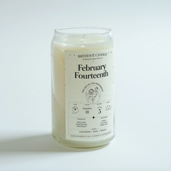 February 14th birthdate candle