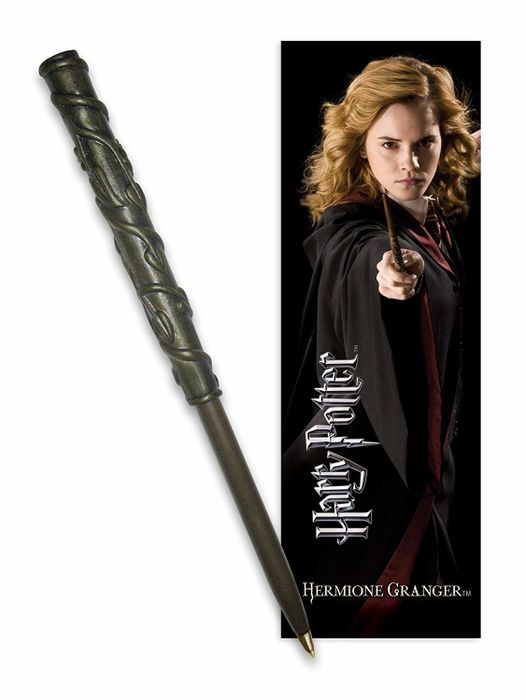 The Hermione wand pen and bookmark; it functions similarly
