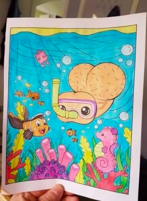 Reviewer’s completed page showing a snorkeling penis illustration