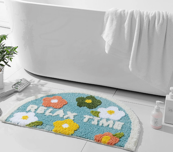 The mat placed near a bathtub