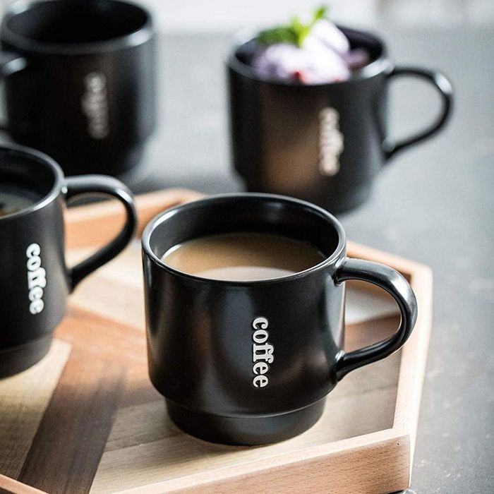 The black mug adds a sleek, minimalist touch to your collection.