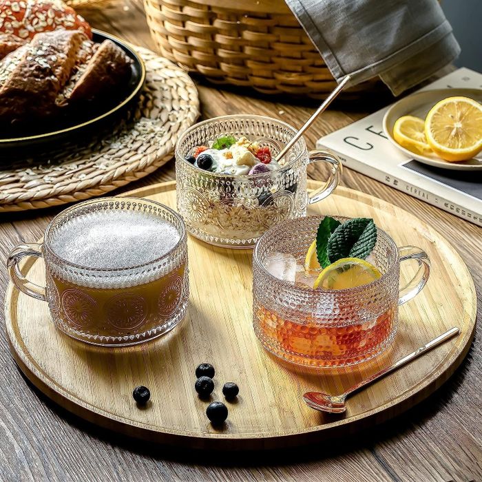 A tray showcasing three drinks, elegantly served in the stylish glasses.