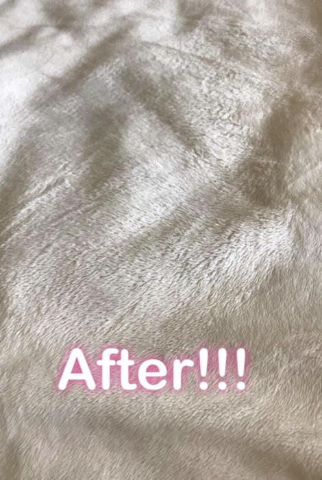 The same blanket now completely free of stains