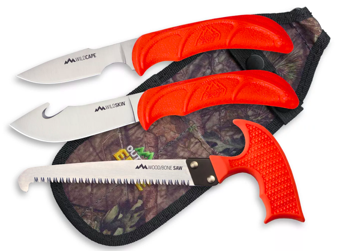 The complete knife set, designed for precision and reliability when preparing big game in the wild.
