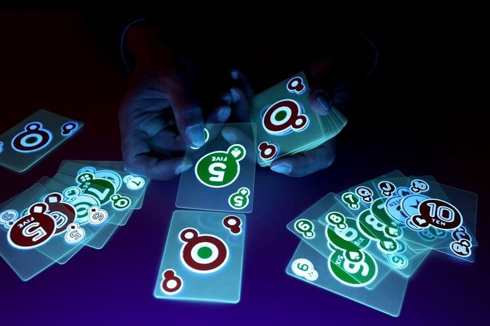 glowing playing cards