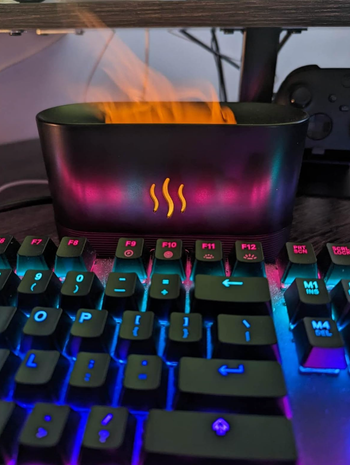 A still image of the humidifier sitting on a desk