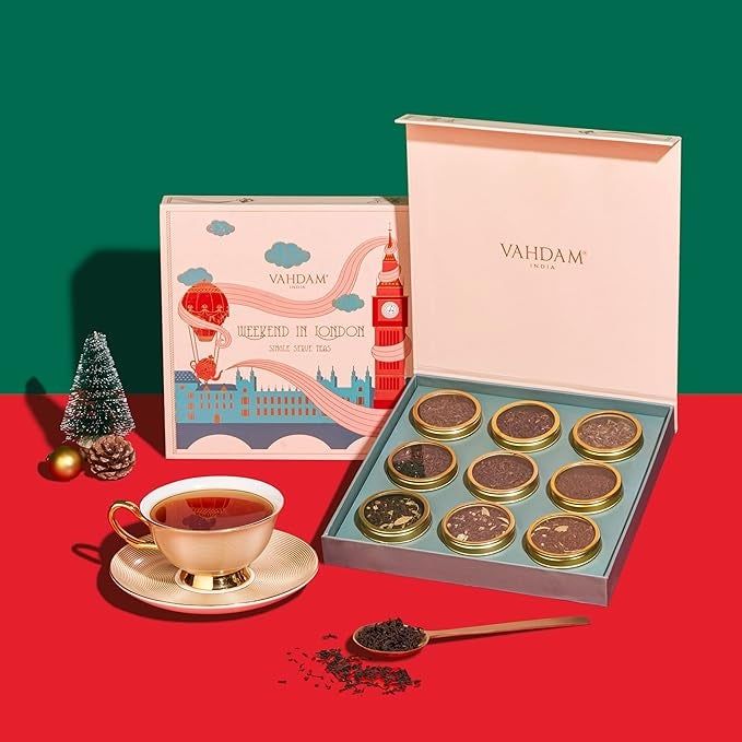 The Weekend In London tea set is highlighted as a charming gift option.