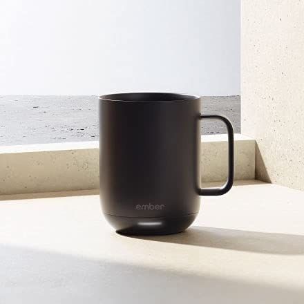 The sleek black ceramic smart mug from Ember.