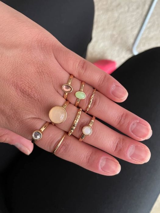 A reviewer showcasing the moon rings.