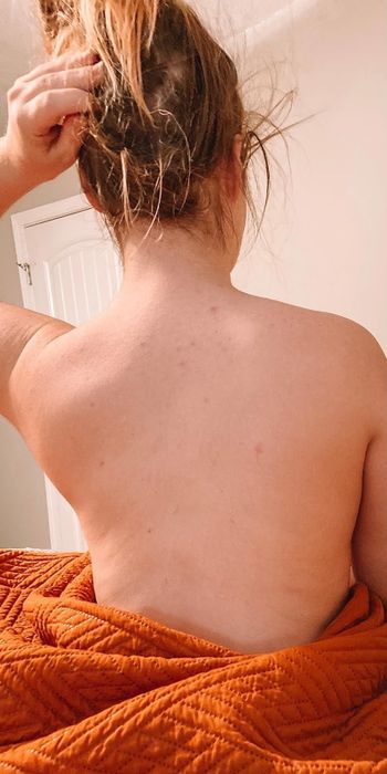After using the spray: reviewer's back