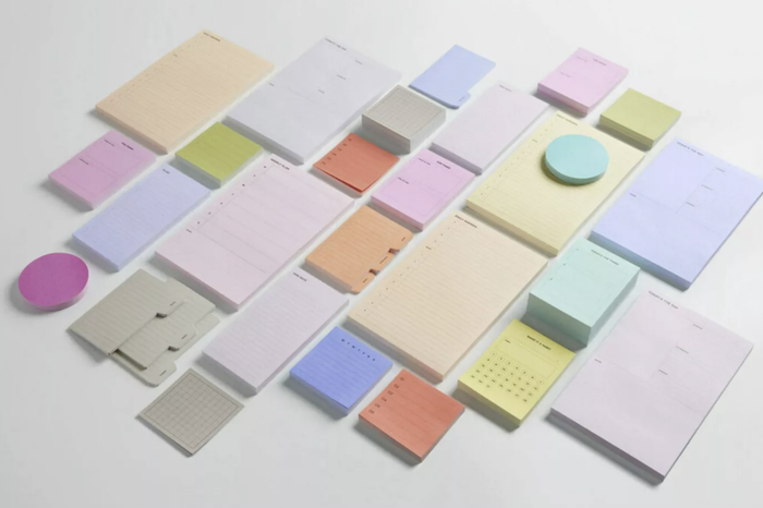 An assortment of colorful Post-it products.