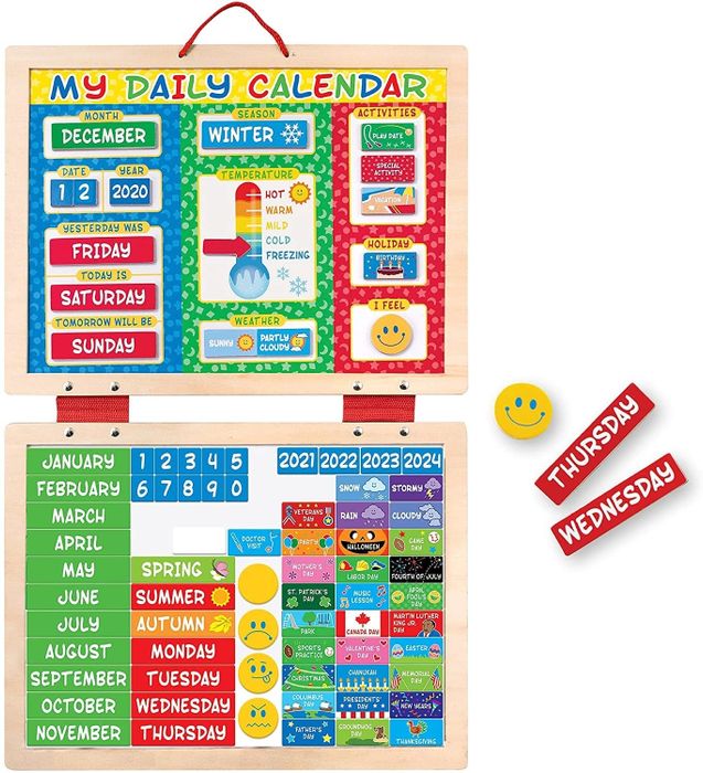 The daily calendar with magnetic features