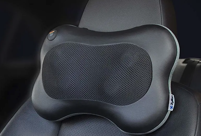 the black heated massager pillow