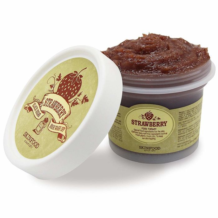 a jar containing the strawberry sugar face mask