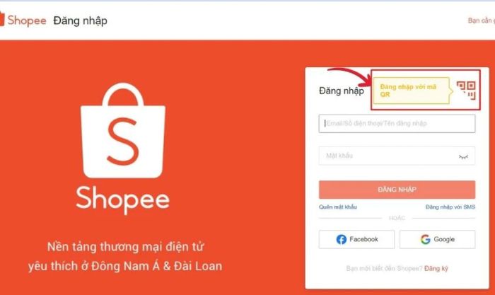 hướng dẫn đăng nhập Shopee qua mã QR trên máy tính