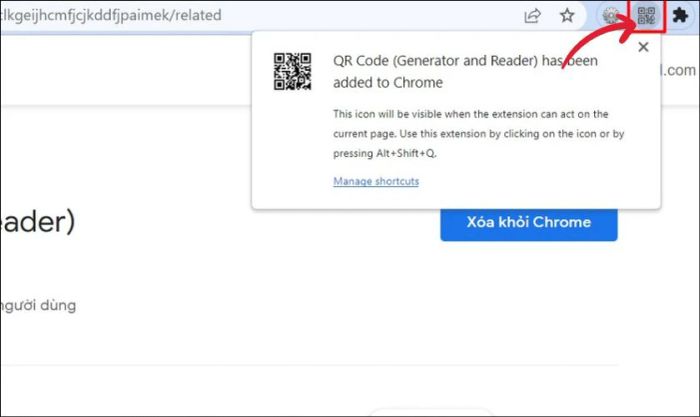 hướng dẫn sử dụng tiện ích QR Code trên Chrome để quét mã