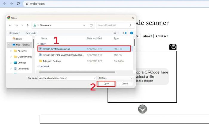 quét mã QR trực tuyến trên máy tính qua webqr