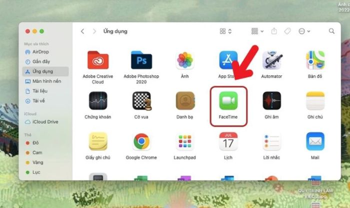 Chọn ứng dụng FaceTime để tiếp tục.