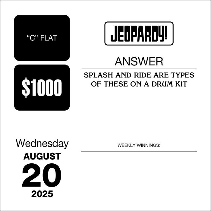 A Jeopardy! question card with its corresponding answer: