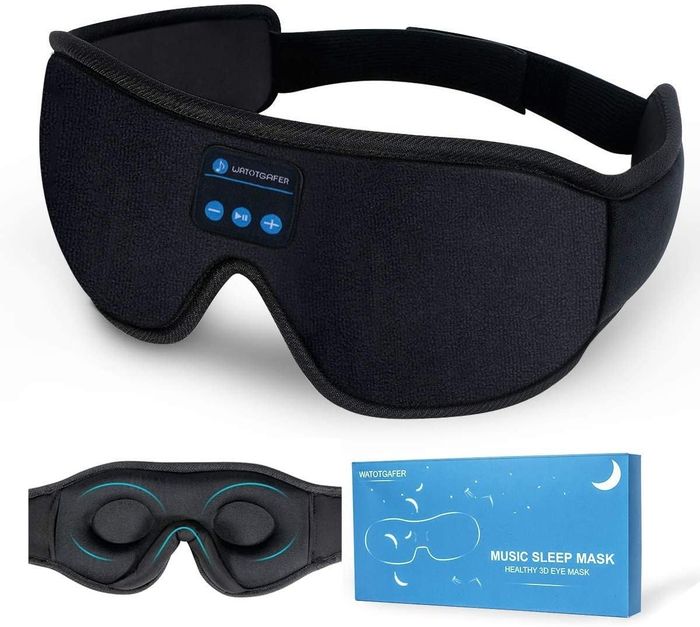 Two views of the eye mask showing both the front and back.