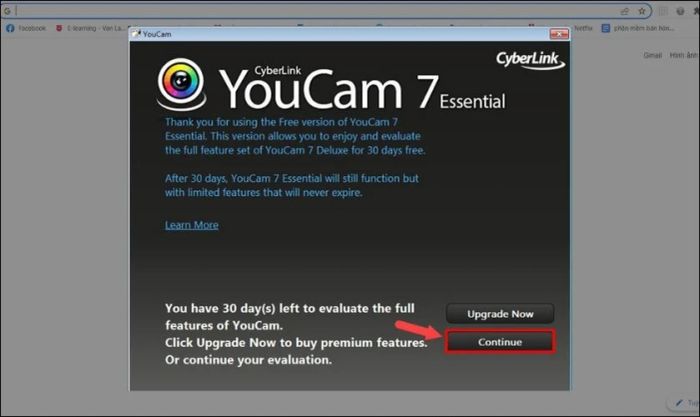 Nhấn vào Continue để kết thúc quá trình cài đặt.