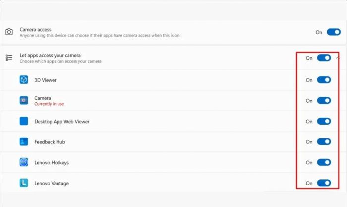 Hướng dẫn bật/tắt quyền truy cập camera khi gọi video trên laptop