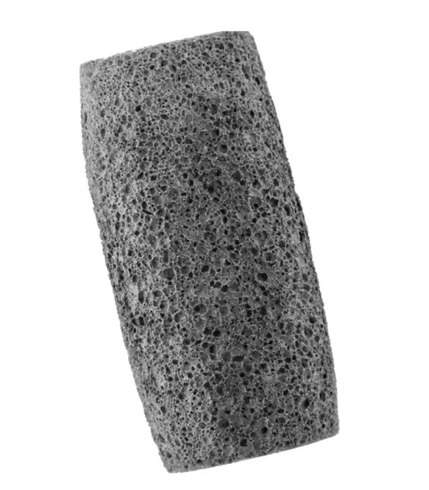 A rectangular pumice stone with a porous surface, ideal for exfoliating the skin