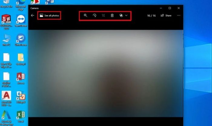 Nhấn vào mũi tên See all photos để xem toàn bộ các ảnh đã chụp.