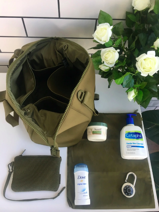 The bag packed with all the essentials you'd fit into it