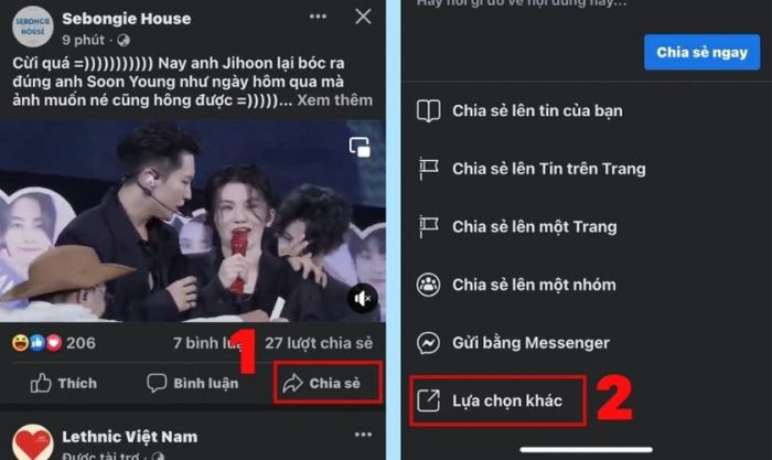 Cách gửi đường link bài viết Facebook cho người khác