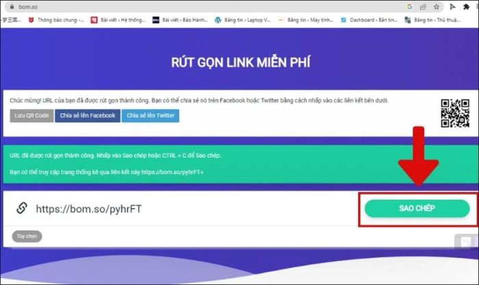 rút gọn URL trang cá nhân Facebook