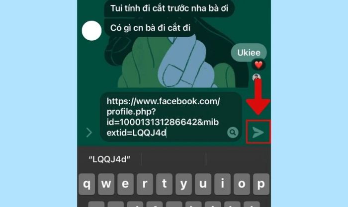 Chia sẻ link trang cá nhân qua Messenger