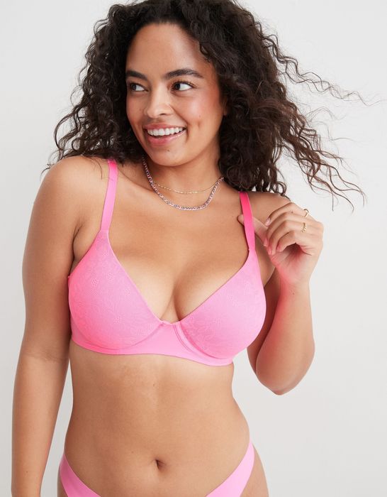 a soft pink bra