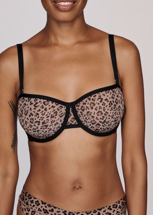 A bra with a bold cheetah-print design.