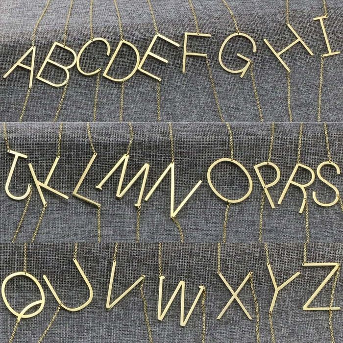 A collection of letter necklaces