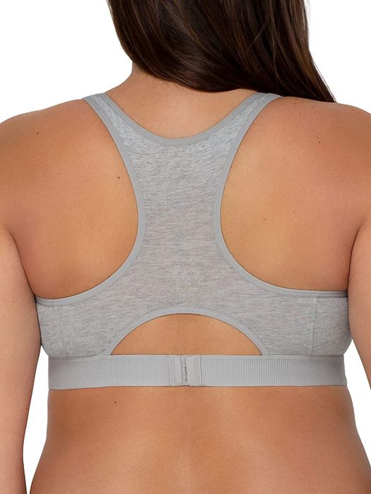 the back view of the soft gray bra